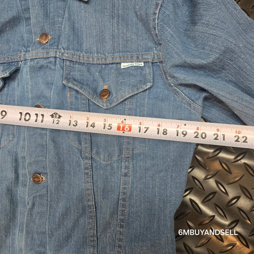 Vintage Horizon Sportswear Chevy Cheyenne Truck Denim Jacket Made in USA Size 40
